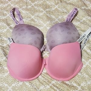 Lot of 2 Victoria's secret 36C t shirt bra